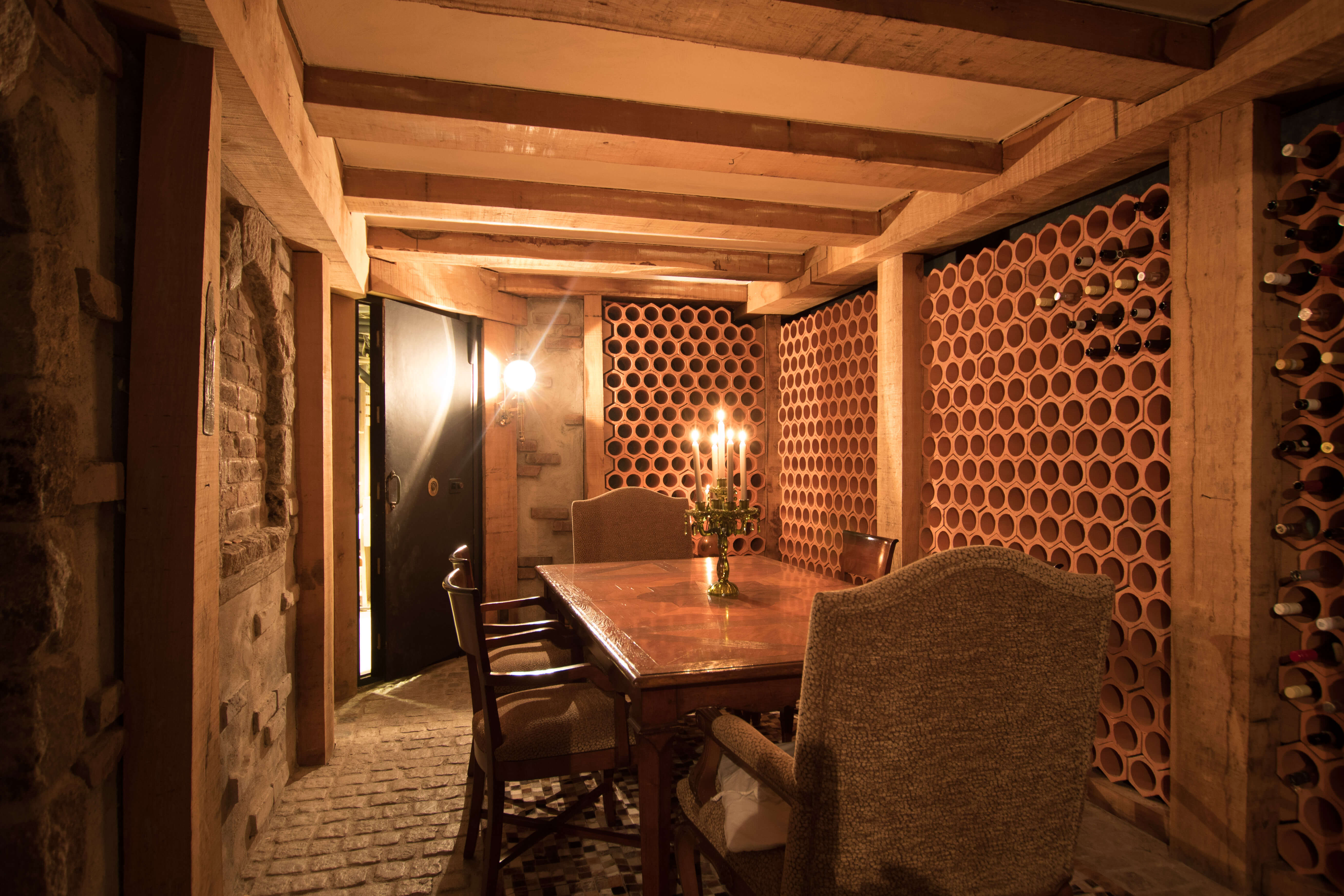 Private bodega and wine cellar.